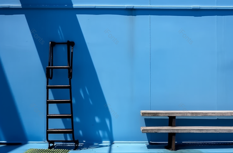 墙上的金属升降楼梯和船员休息座椅,高清,摄影图,摄影图片,图片大全,摄影图免费下载